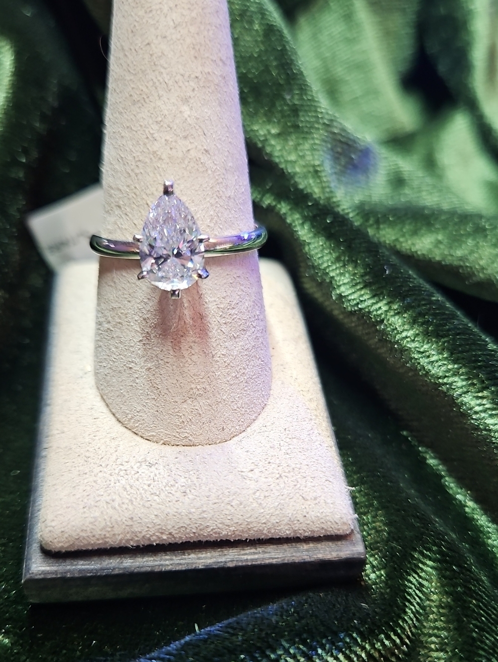 Pear Cut Solitaire Ring in Silver - Classic Sparkle